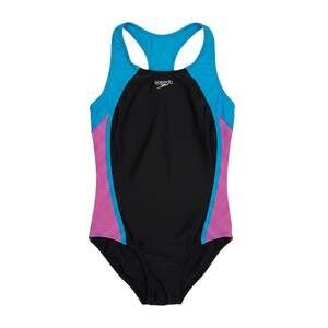 Speedo Girls Mesh Splice One-Piece Swimsuit, Black, Size 12/0081